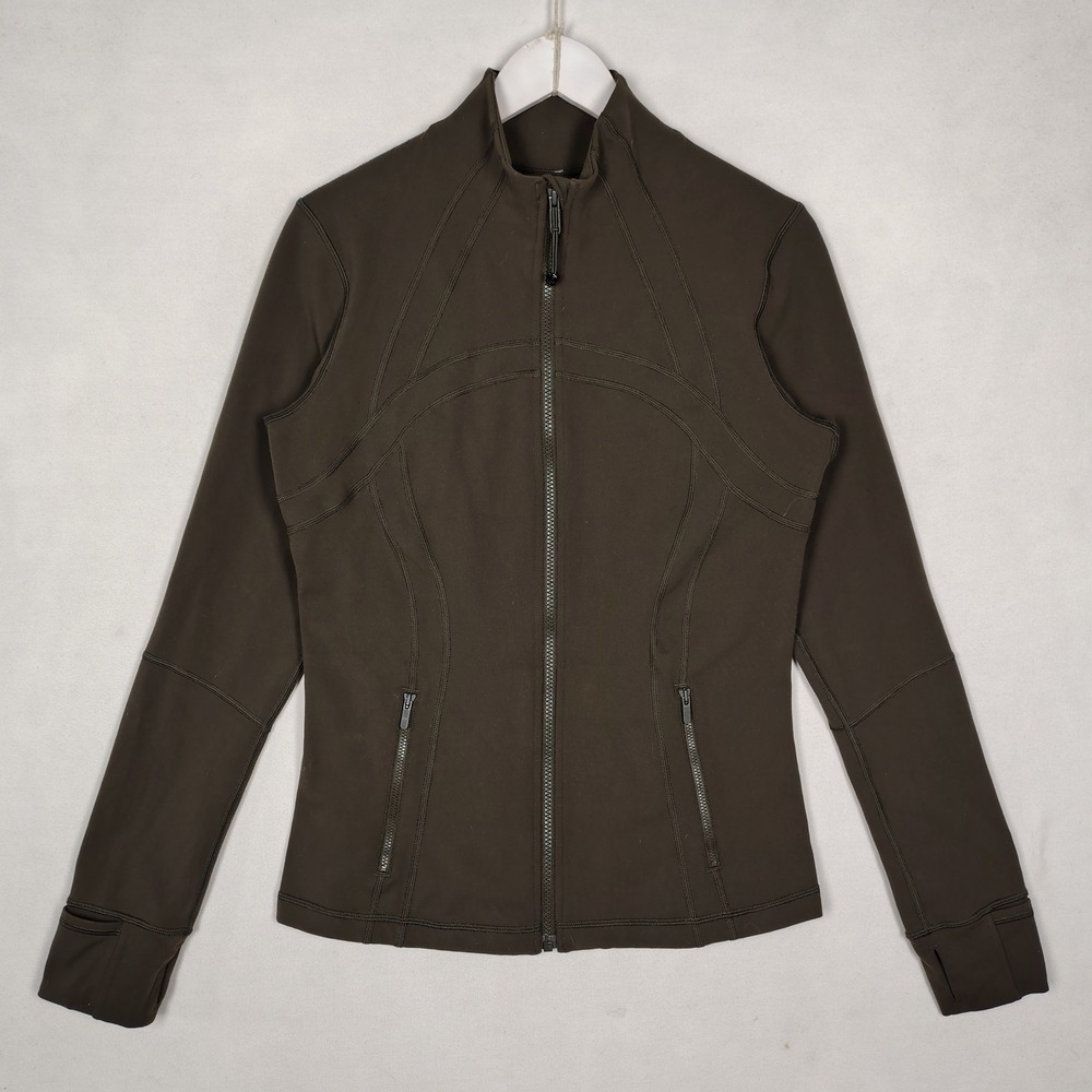 Lululemon Define Jacket Luon Dark Brown Full Zip Yoga Activewear Size 12